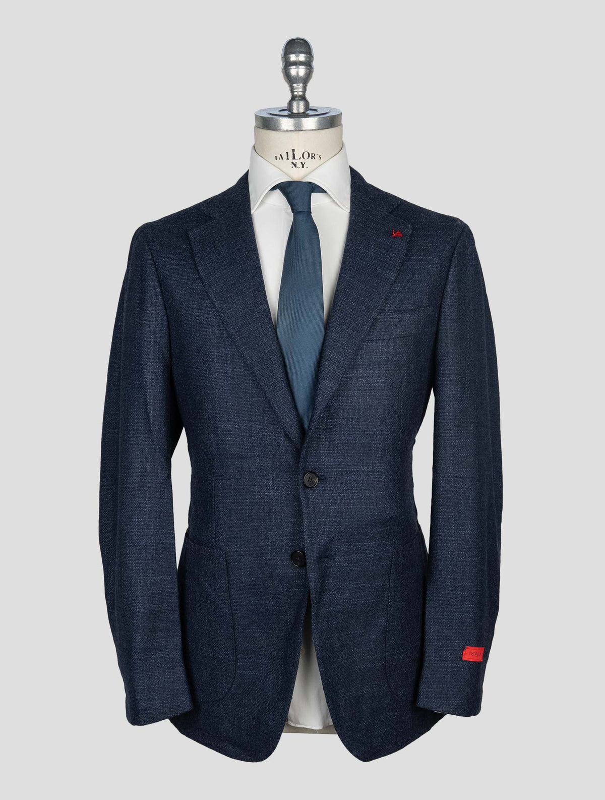 Isaia Blue Wool Silk Cashmere Ea 1