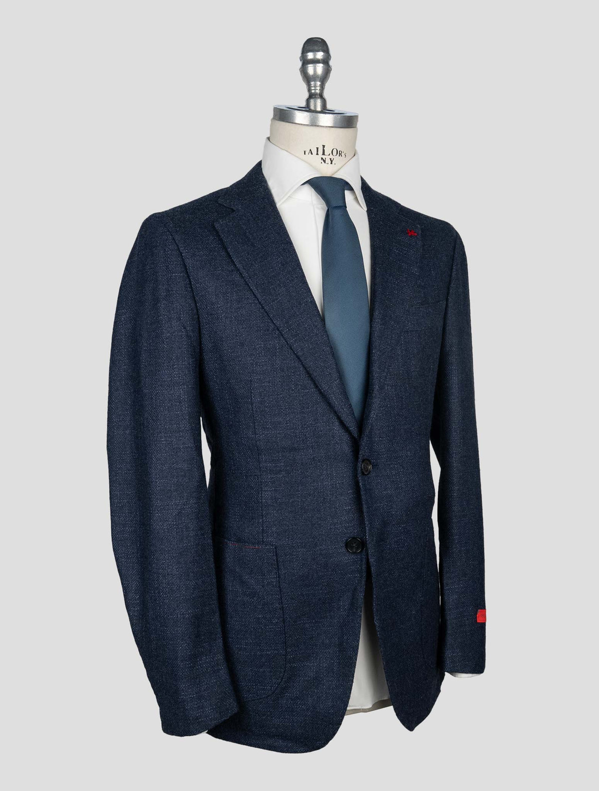 Isaia Blue Wool Silk Cashmere Ea 2