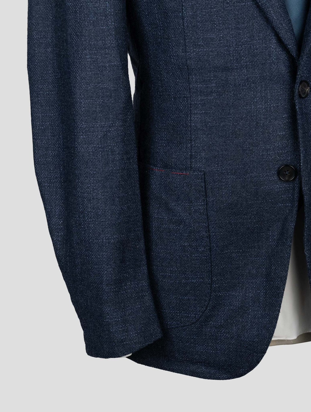 Isaia Blue Wool Silk Cashmere Ea 4