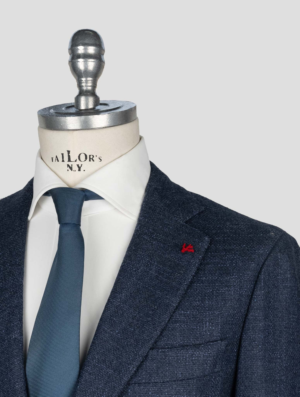 Isaia Blue Wool Silk Cashmere Ea 5