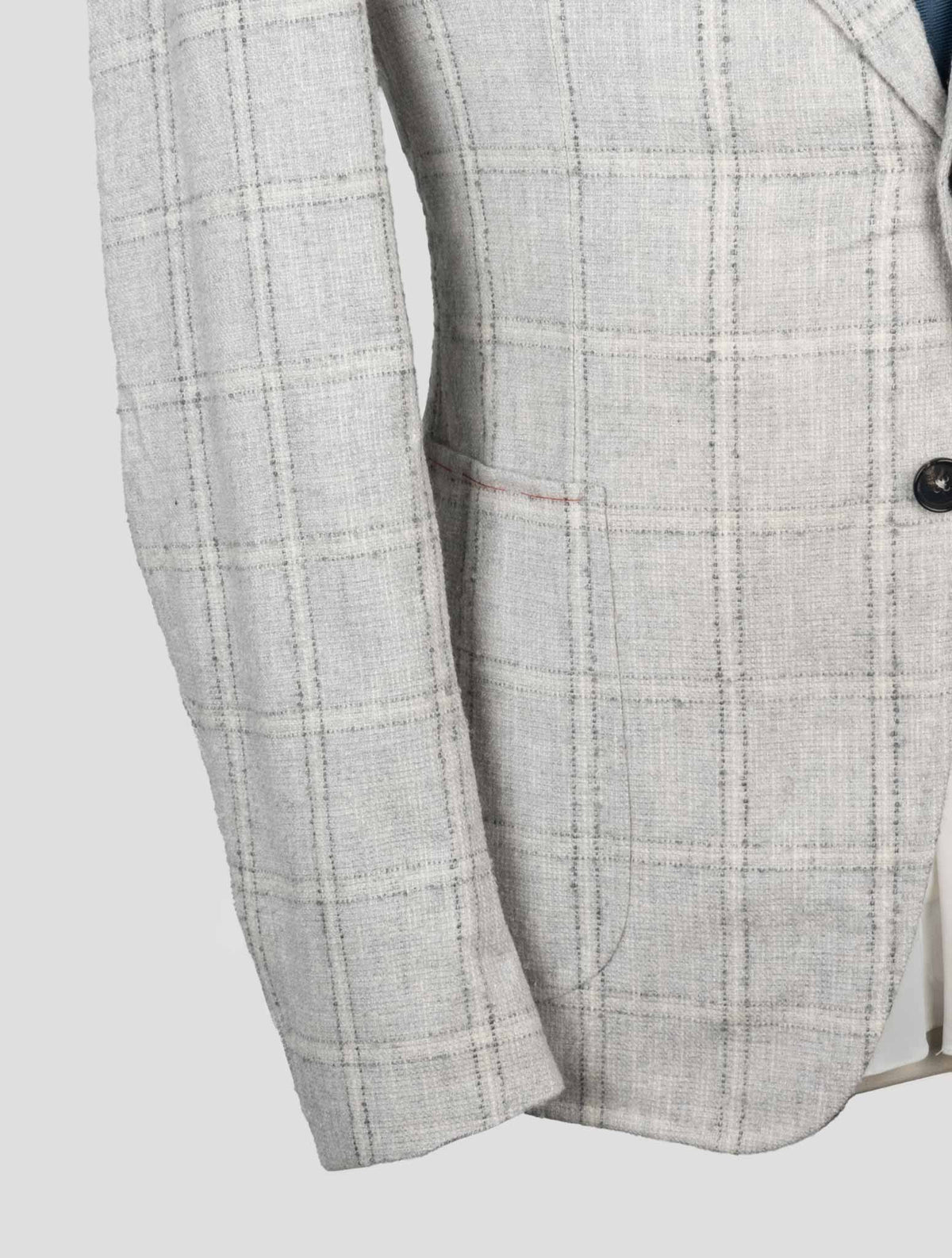 Isaia Light Gray Cashmere Silk Blazer 4
