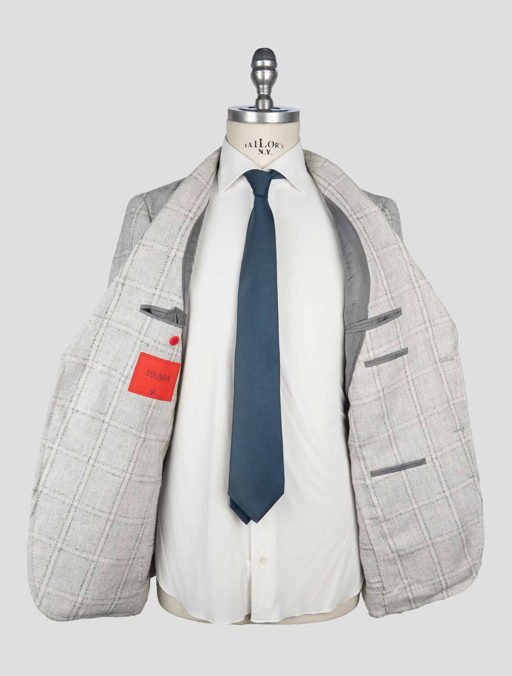 Isaia Light Gray Cashmere Silk Blazer 6