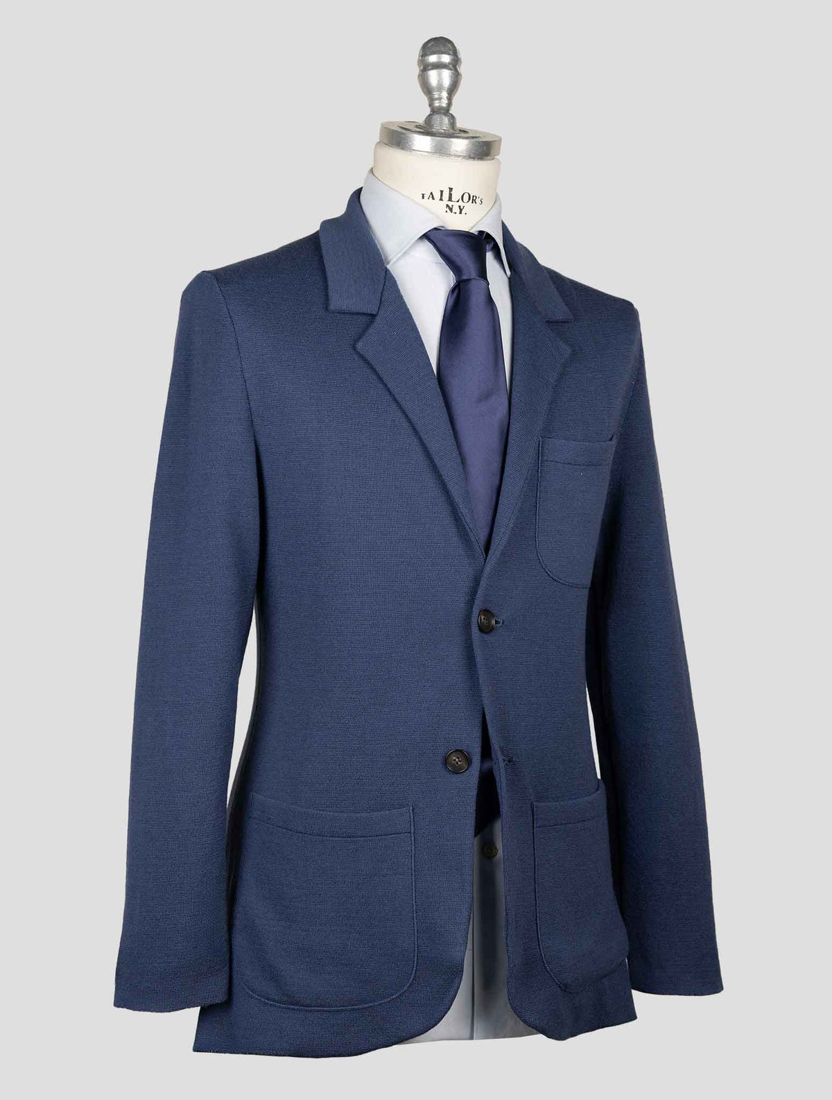 Isaia Blue Wool Silk Cashmere Blazer 2