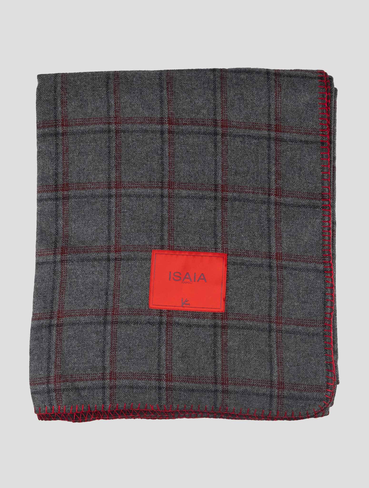 Isaia Gray Burgundy Cashmere Blanket 2