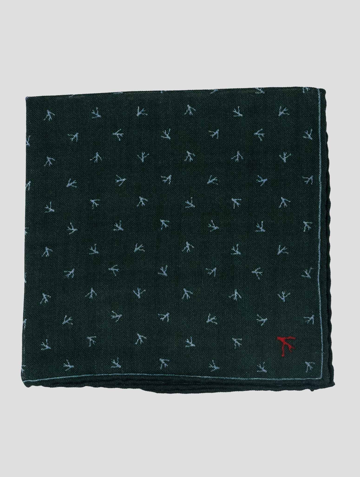 Isaia Green Wool Pocket Square 1