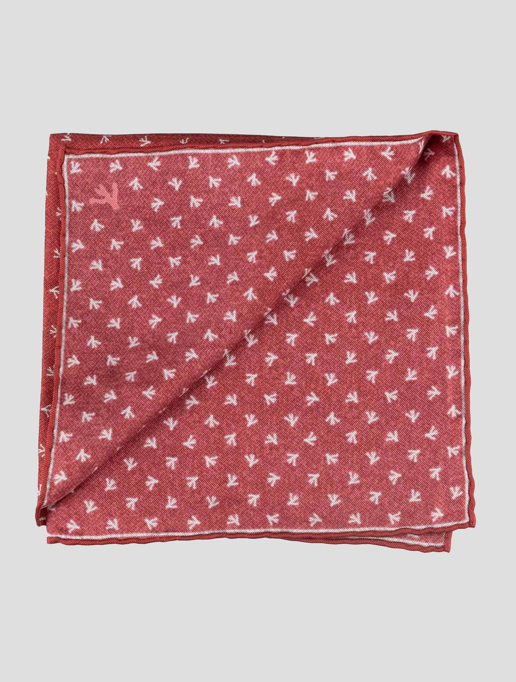 Isaia Red Silk Pocket Square 2