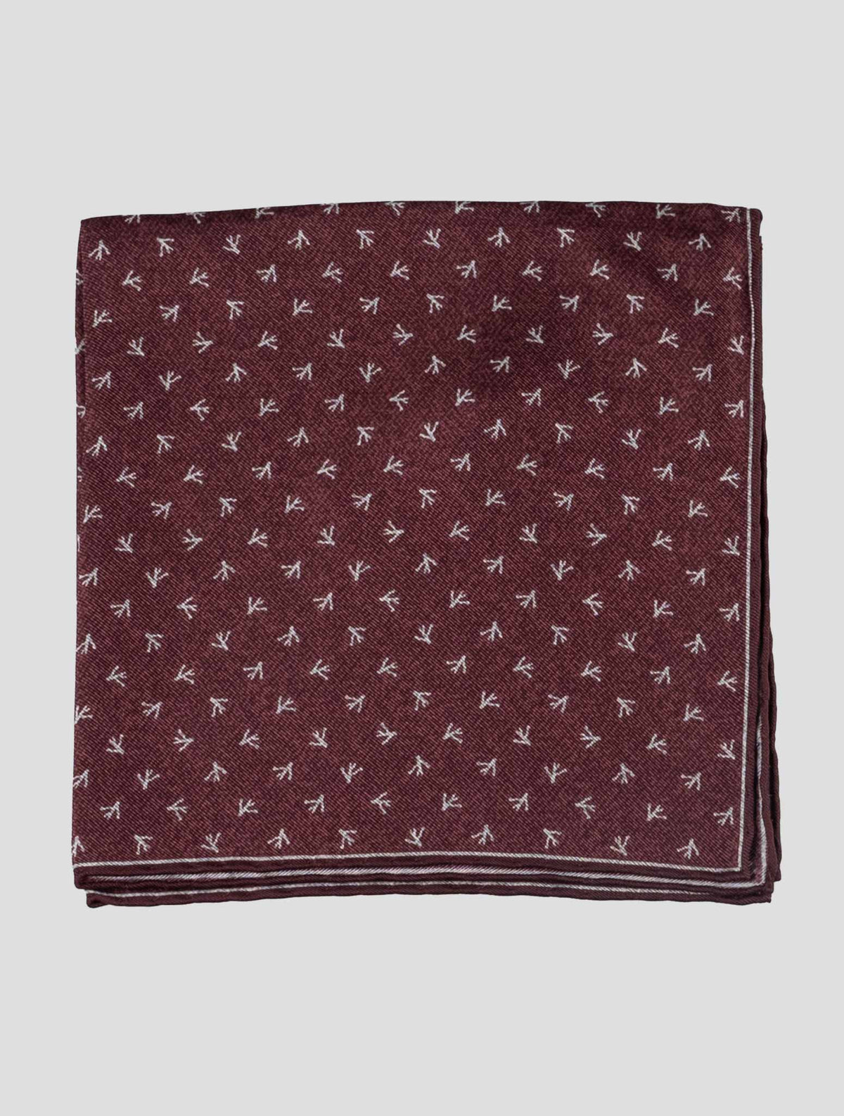 Isaia Burgundy Silk Pocket Square 1
