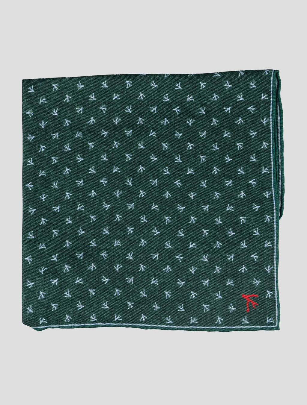 Isaia Green Silk Pocket Square 1