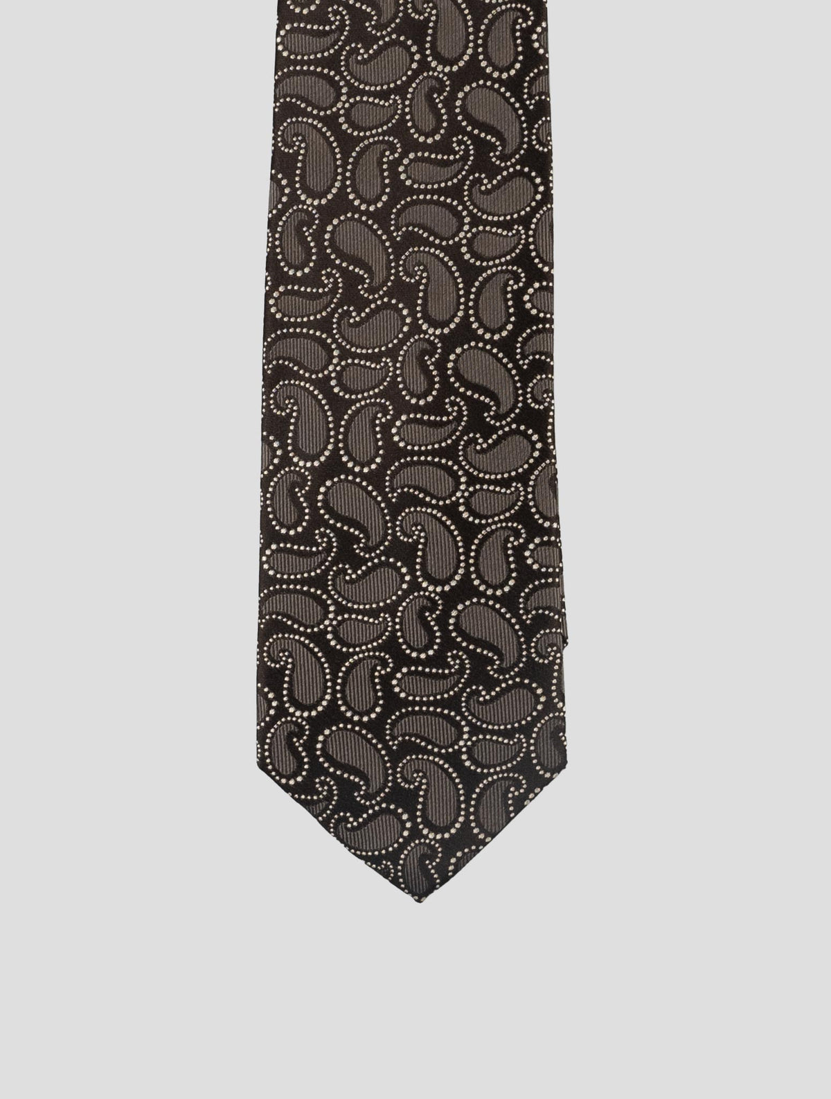 Isaia Brown Silk Tie 2