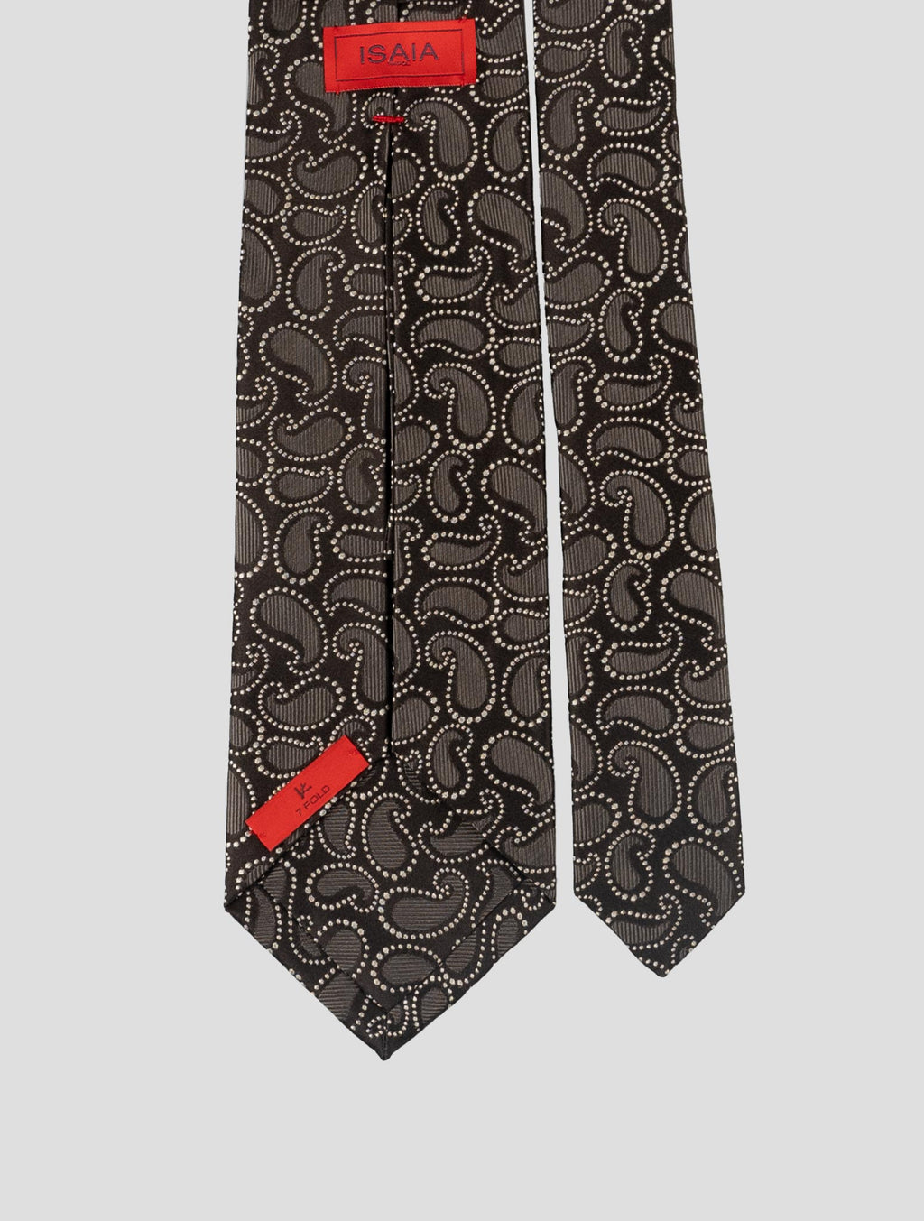 Isaia Brown Silk Tie 3