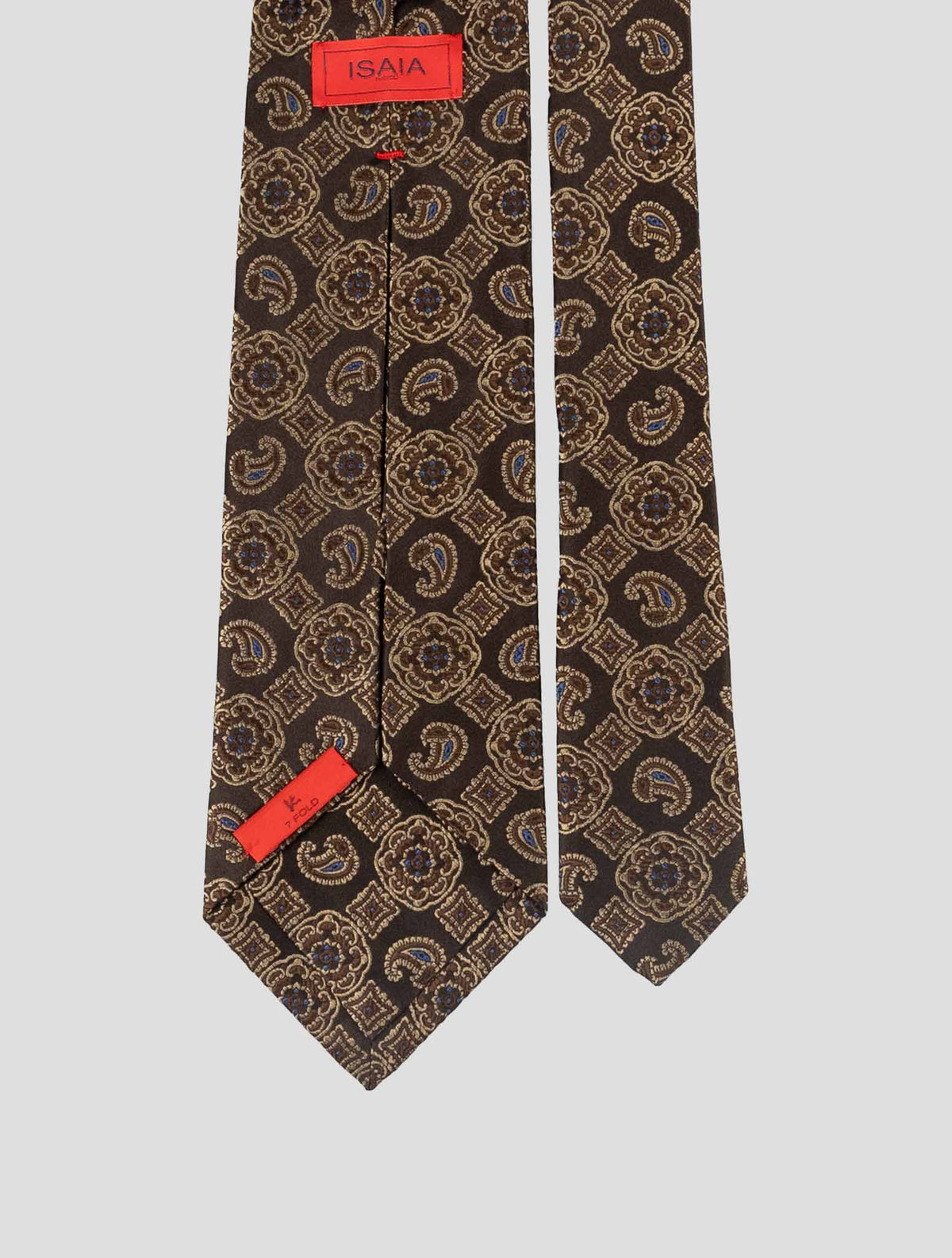Isaia Brown Silk Tie 3