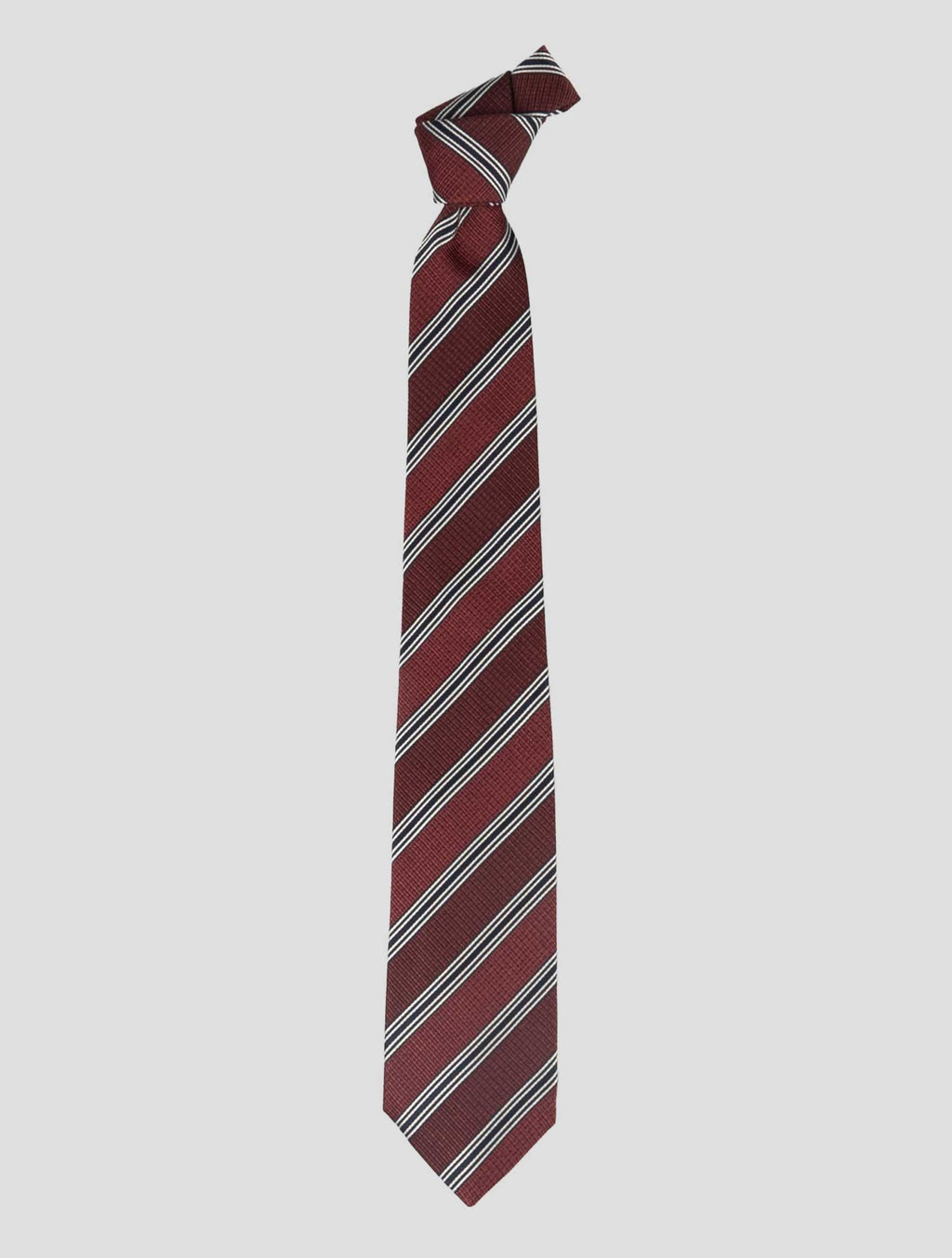 Isaia Burgundy Blue Silk Tie 1