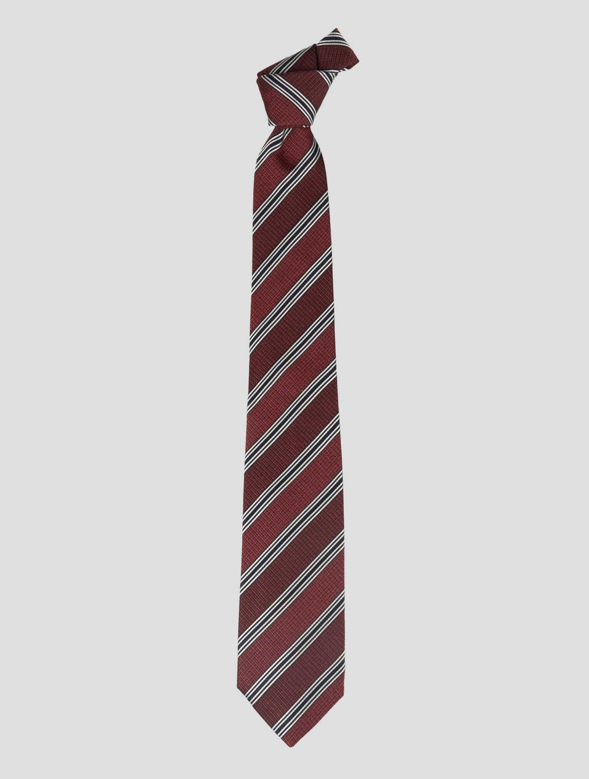 Isaia Burgundy Blue Silk Tie 1
