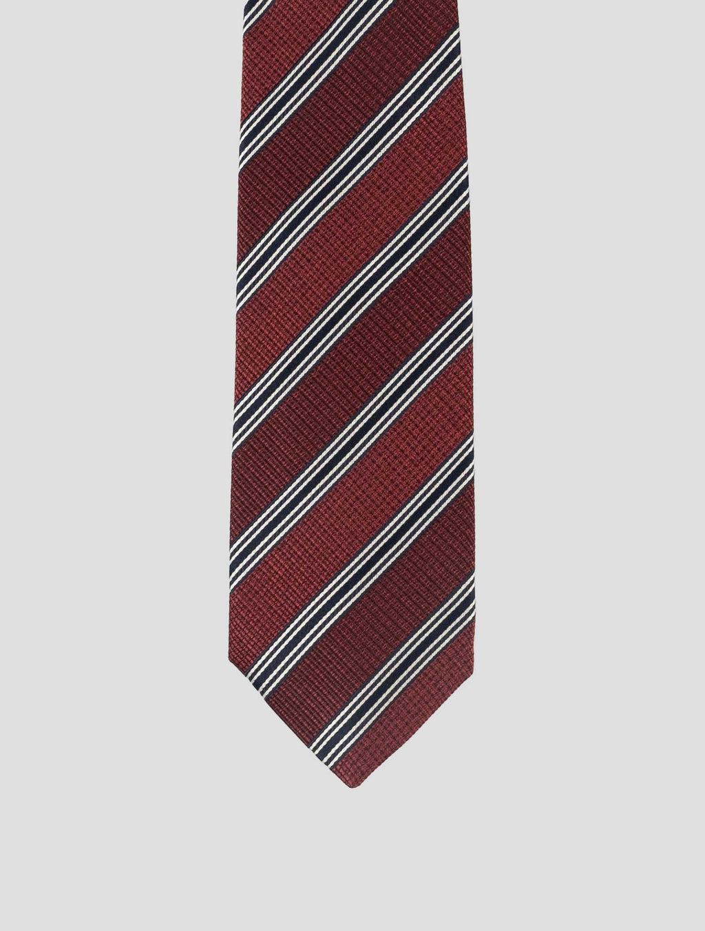 Isaia Burgundy Blue Silk Tie 2