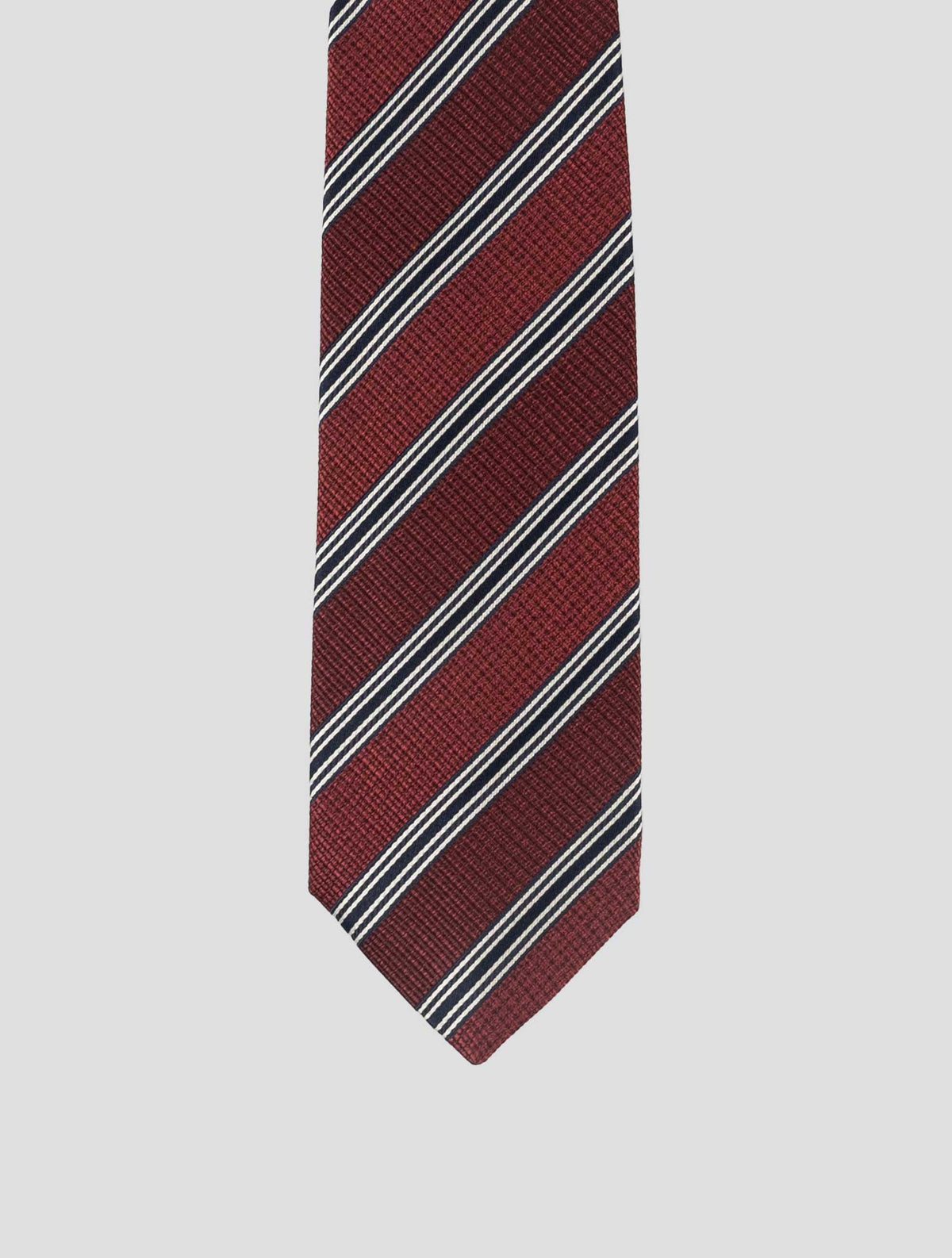 Isaia Burgundy Blue Silk Tie 2