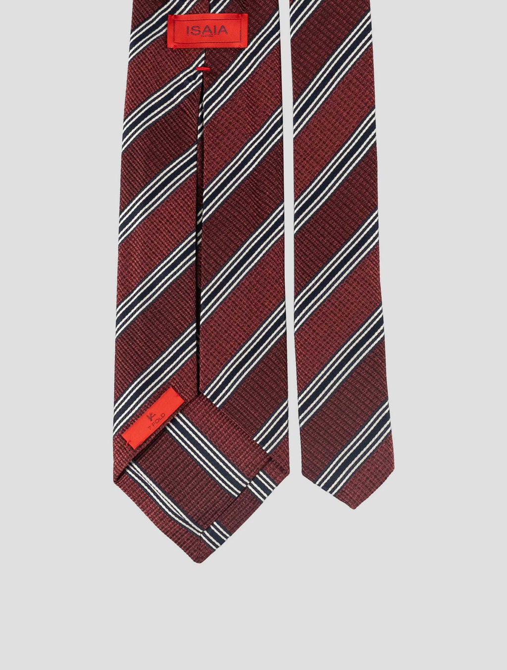 Isaia Burgundy Blue Silk Tie 3