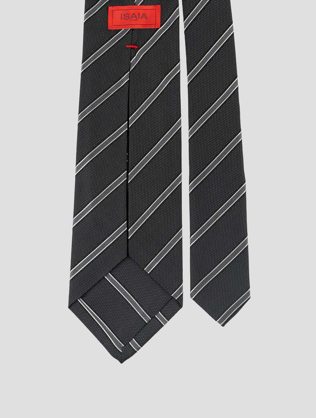 Isaia Dark Gray Silk Tie 3