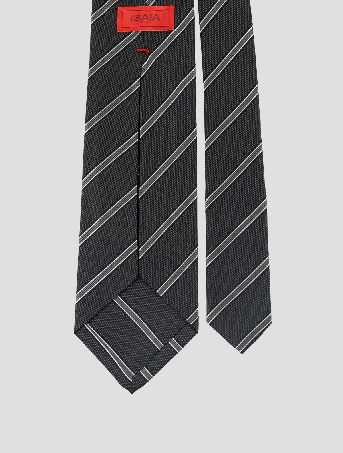 Isaia Dark Gray Silk Tie 3