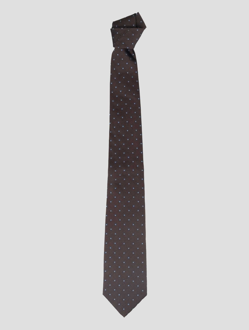 Isaia Dark Brown Blue Silk Tie 1