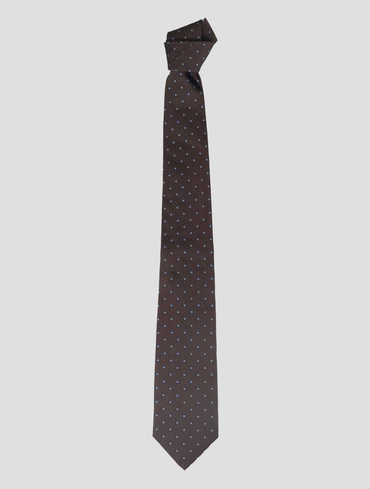 Isaia Dark Brown Blue Silk Tie 1
