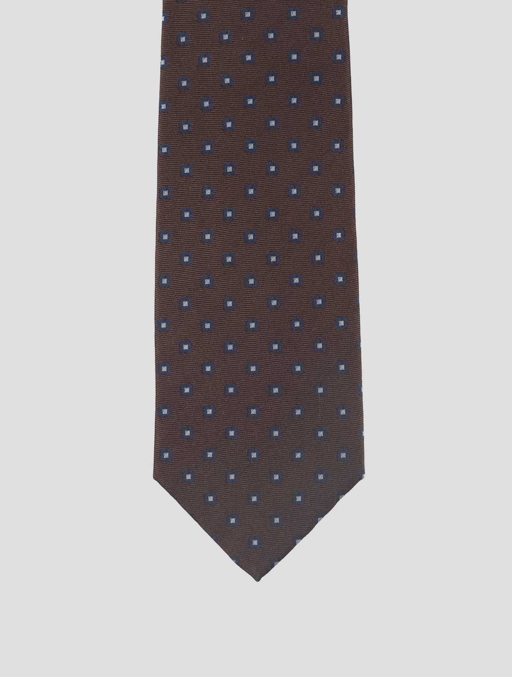 Isaia Dark Brown Blue Silk Tie 2