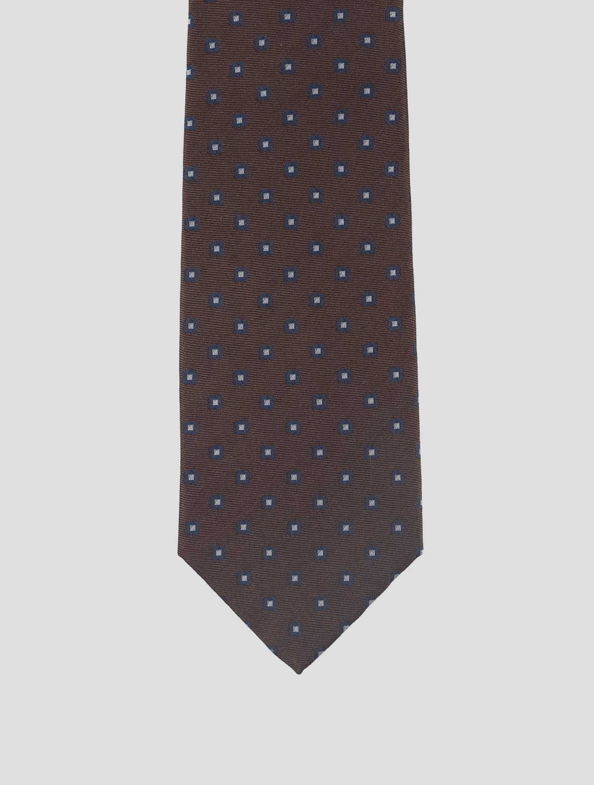 Isaia Dark Brown Blue Silk Tie 2
