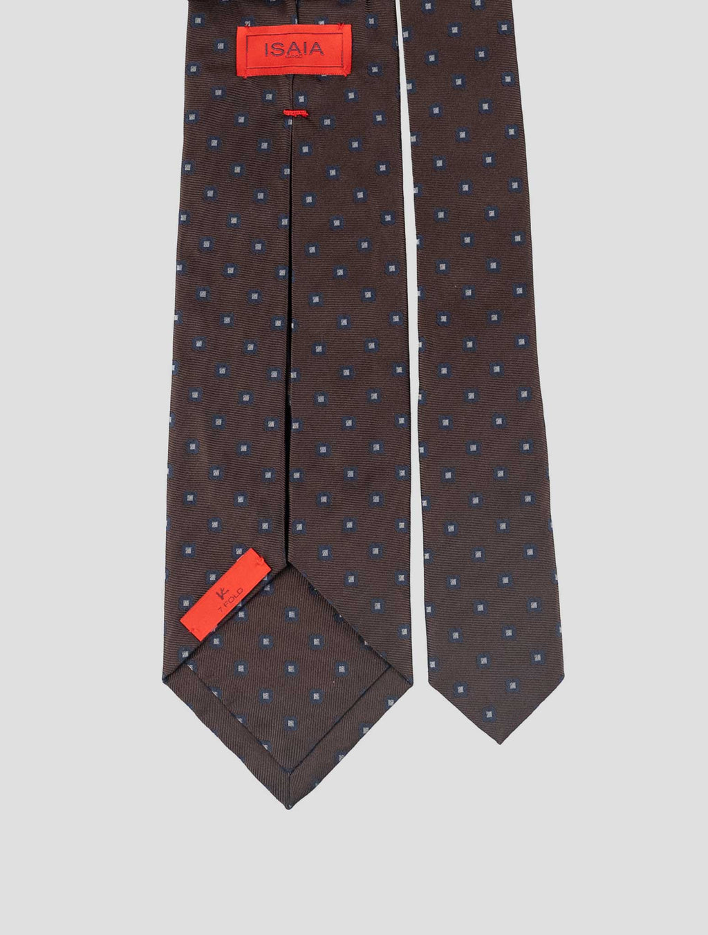 Isaia Dark Brown Blue Silk Tie 3