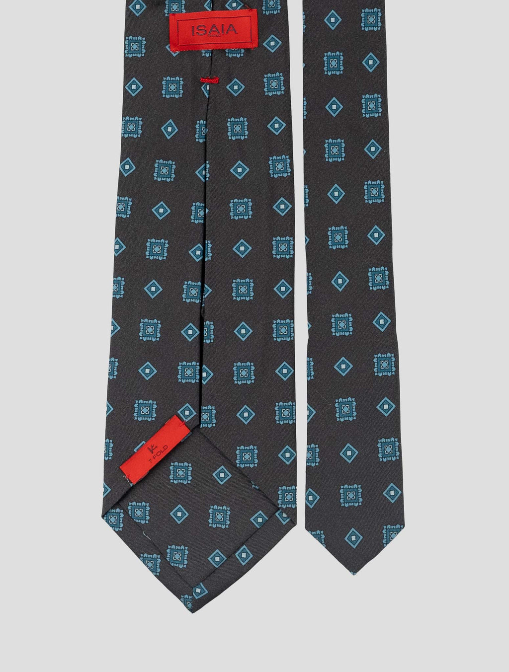 Isaia Gray Blue Silk Tie 3