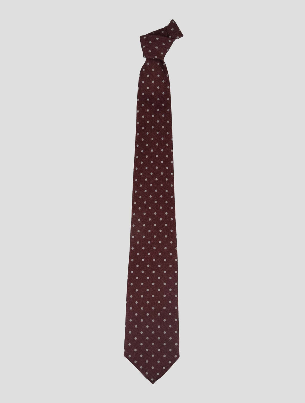 Isaia Burgundy Wool Silk Tie 1