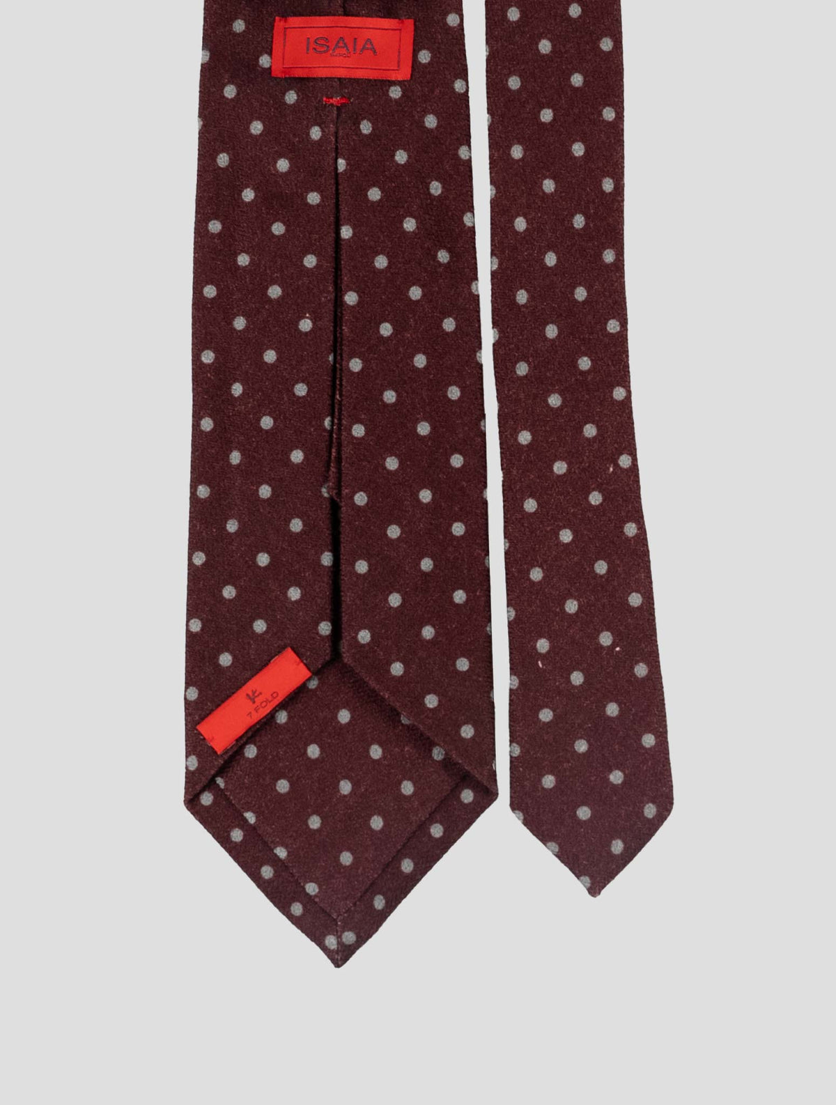 Isaia Burgundy Wool Silk Tie 3
