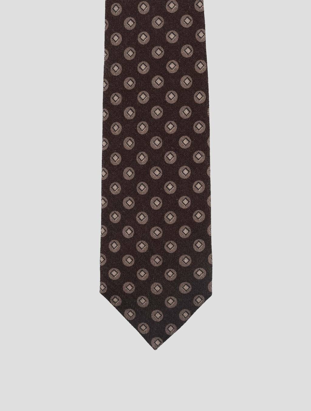 Isaia Brown Wool Silk Tie 2