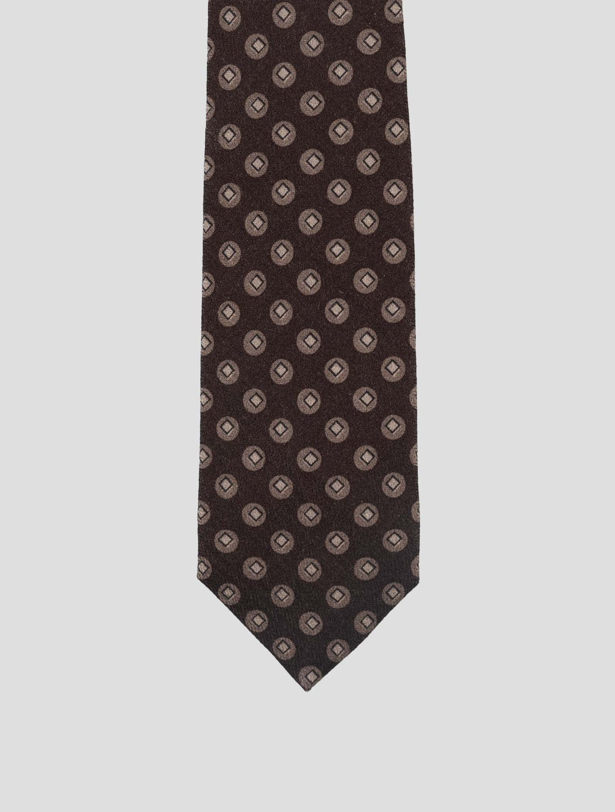 Isaia Brown Wool Silk Tie 2