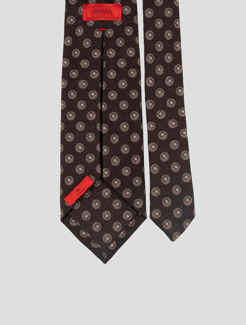 Isaia Brown Wool Silk Tie 3