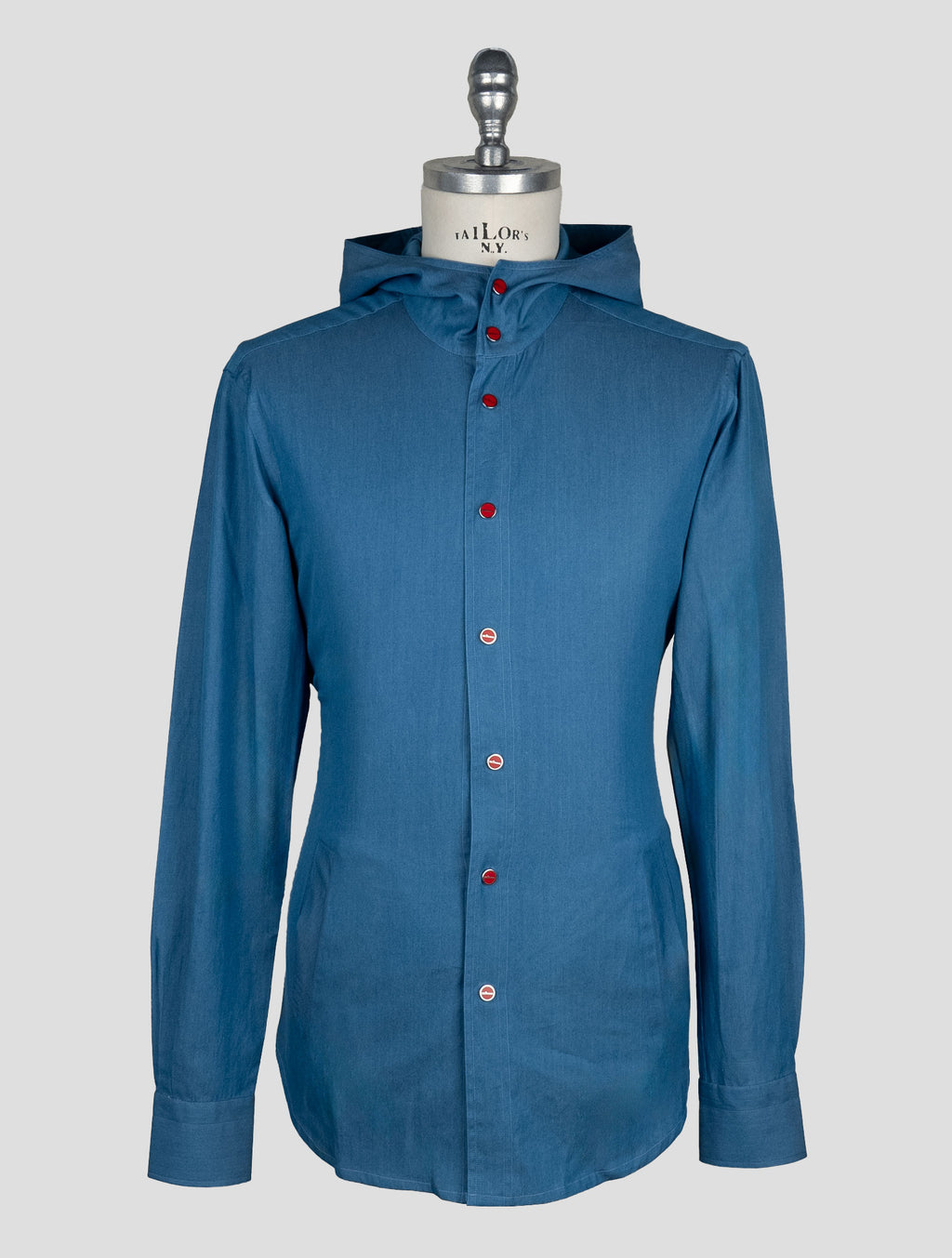 Kiton Blue Cotton Shirt Mariano 1