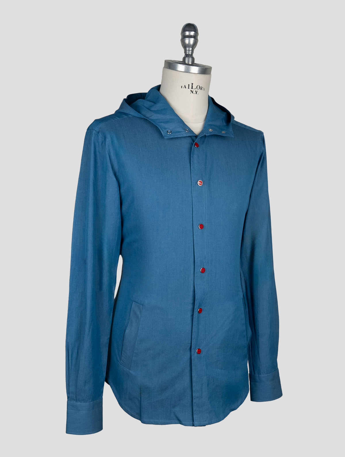 Kiton Blue Cotton Shirt Mariano 3