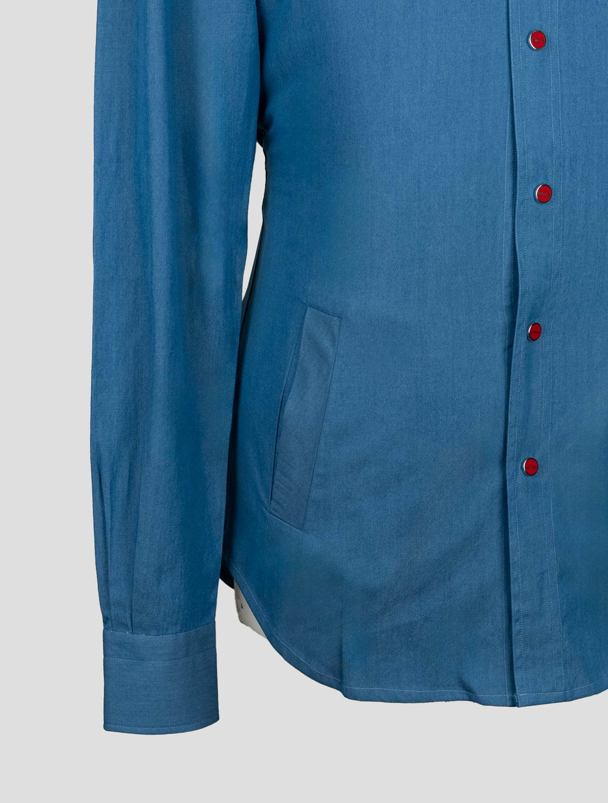 Kiton Blue Cotton Shirt Mariano 6