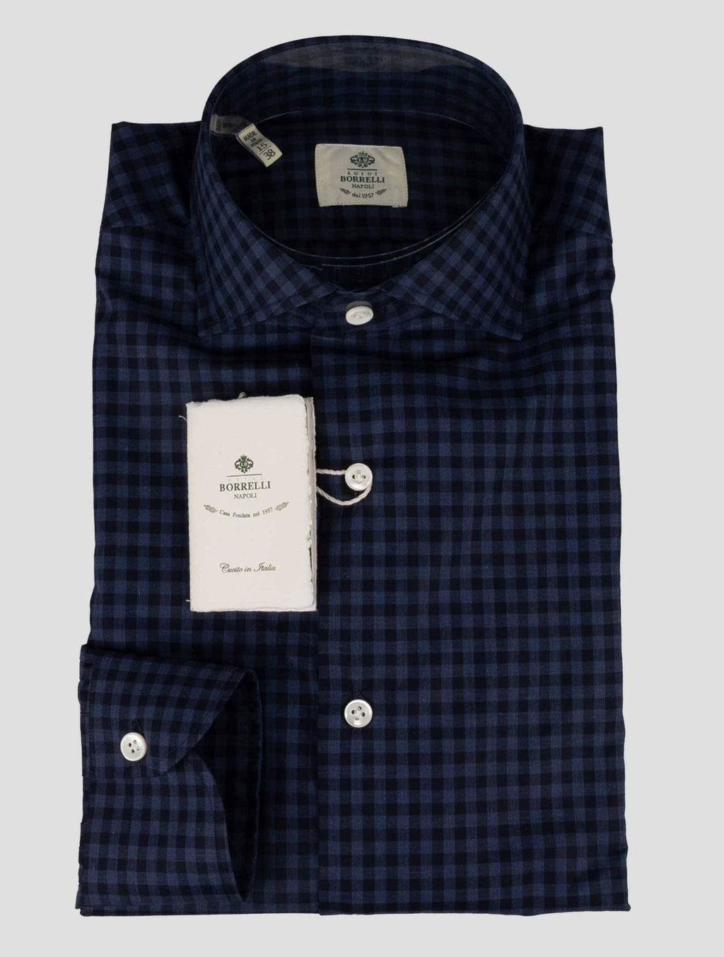 Luigi Borrelli Blue Cotton Shirt 1