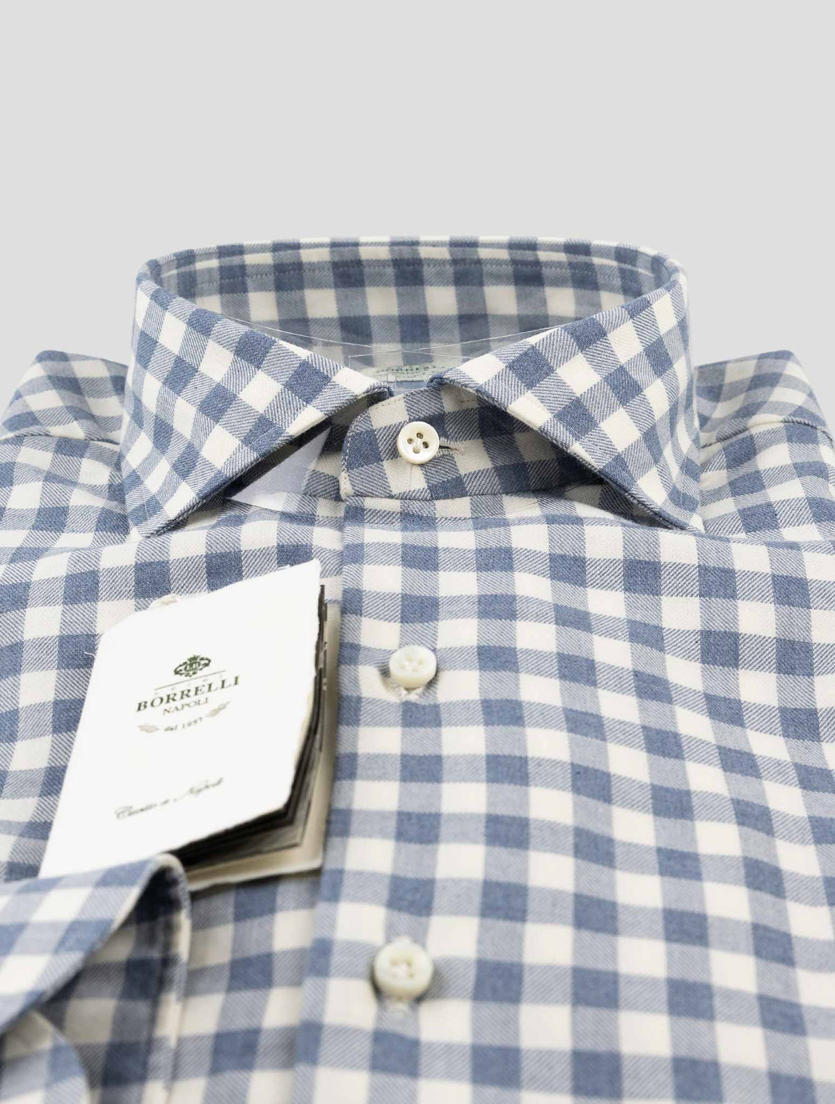 Luigi Borrelli Blue White Cotton Shirt 2