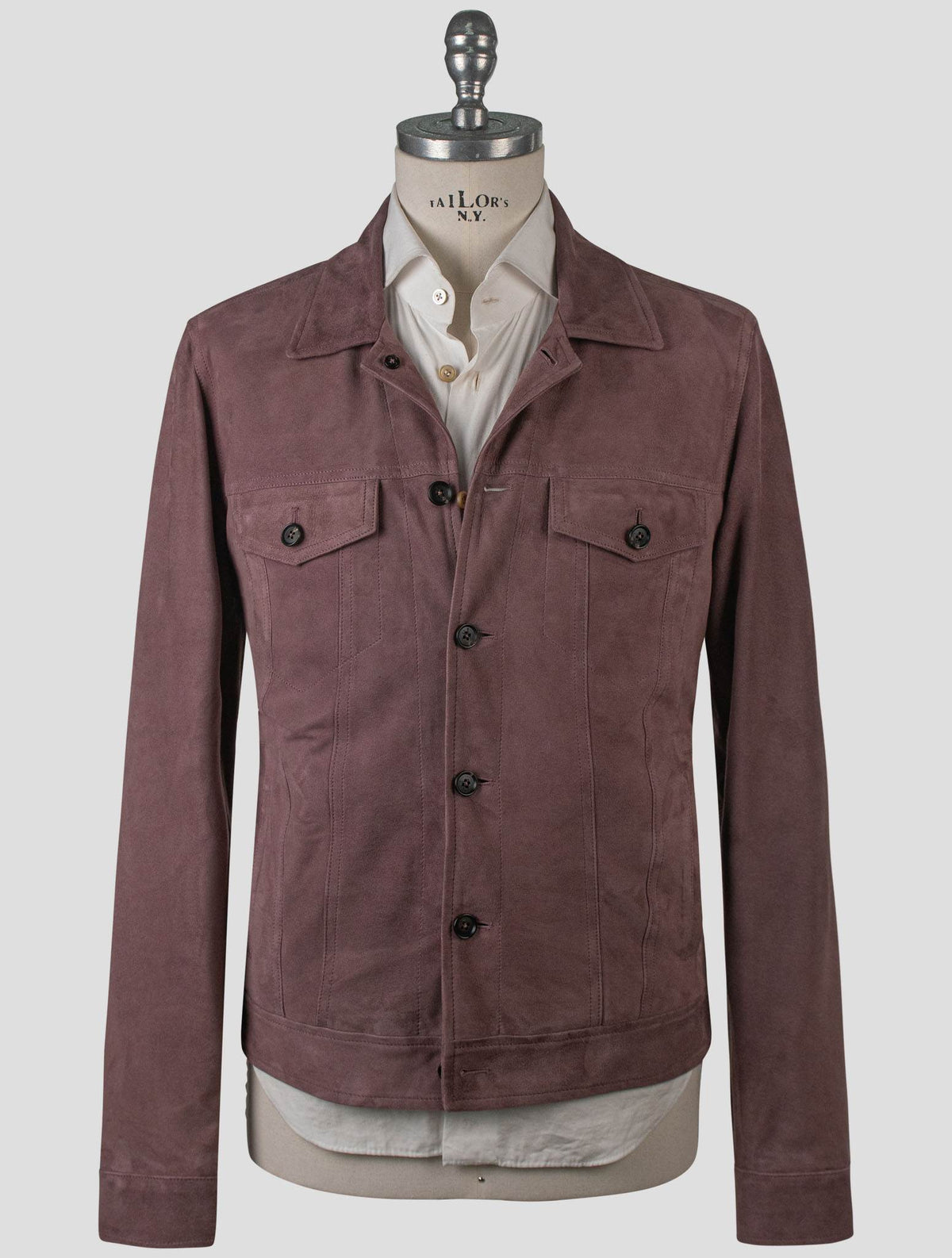 Isaia Lilac Leather Suede Coat 1