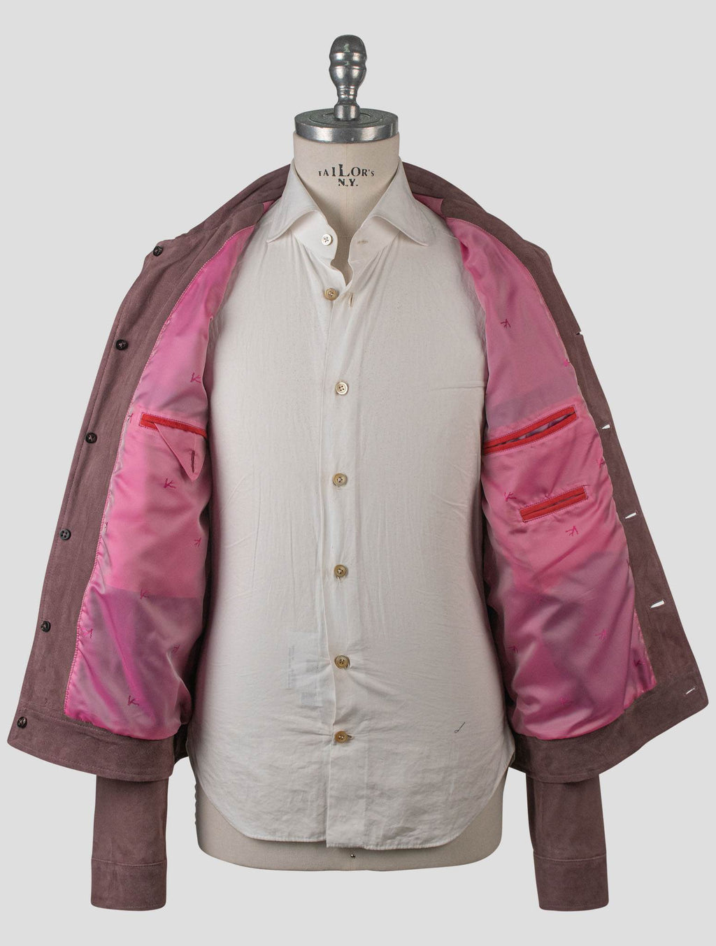 Isaia Lilac Leather Suede Coat 5