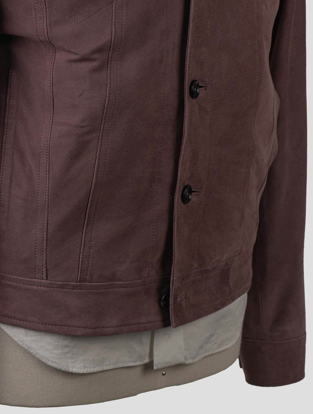Isaia Lilac Leather Suede Coat 7