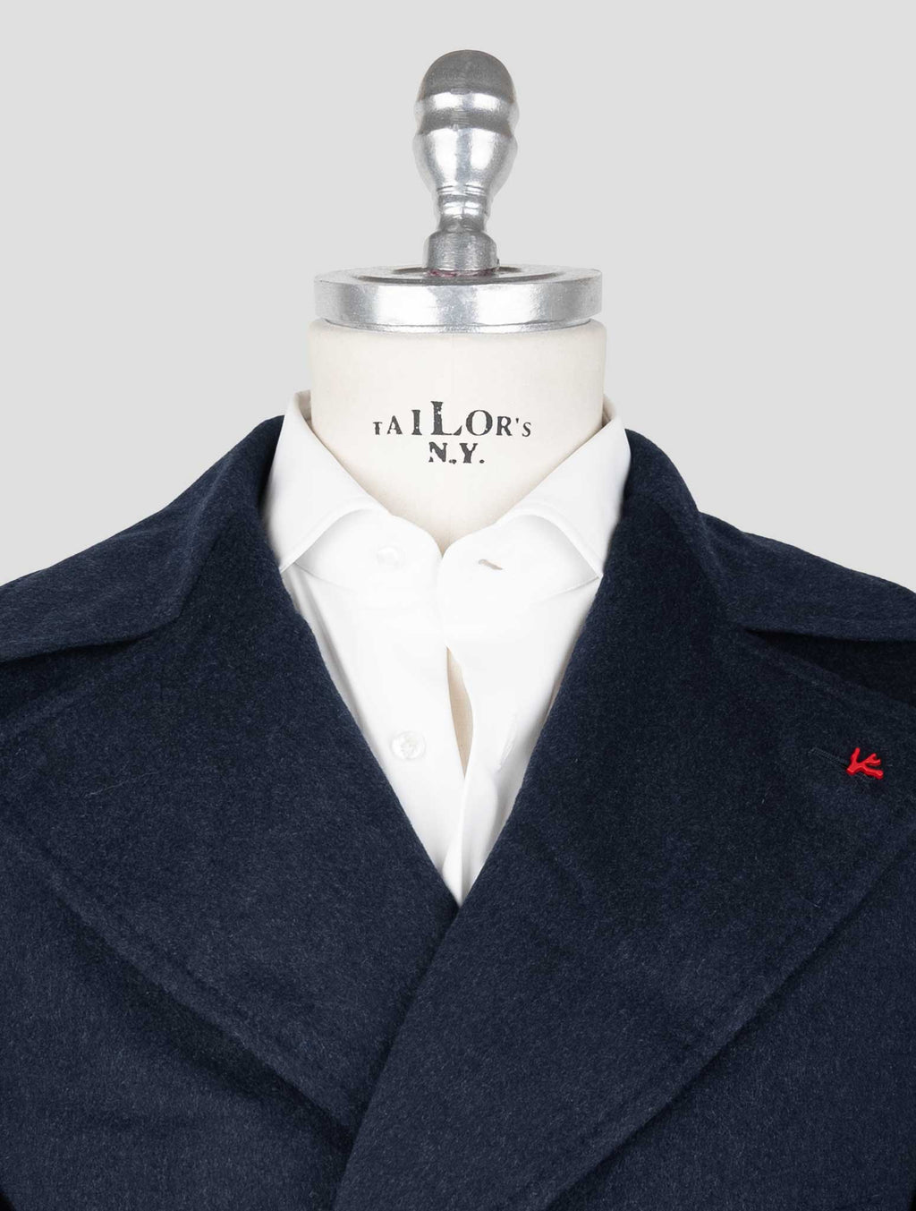 Isaia Blue Cashmere Double Breasted Coat 4