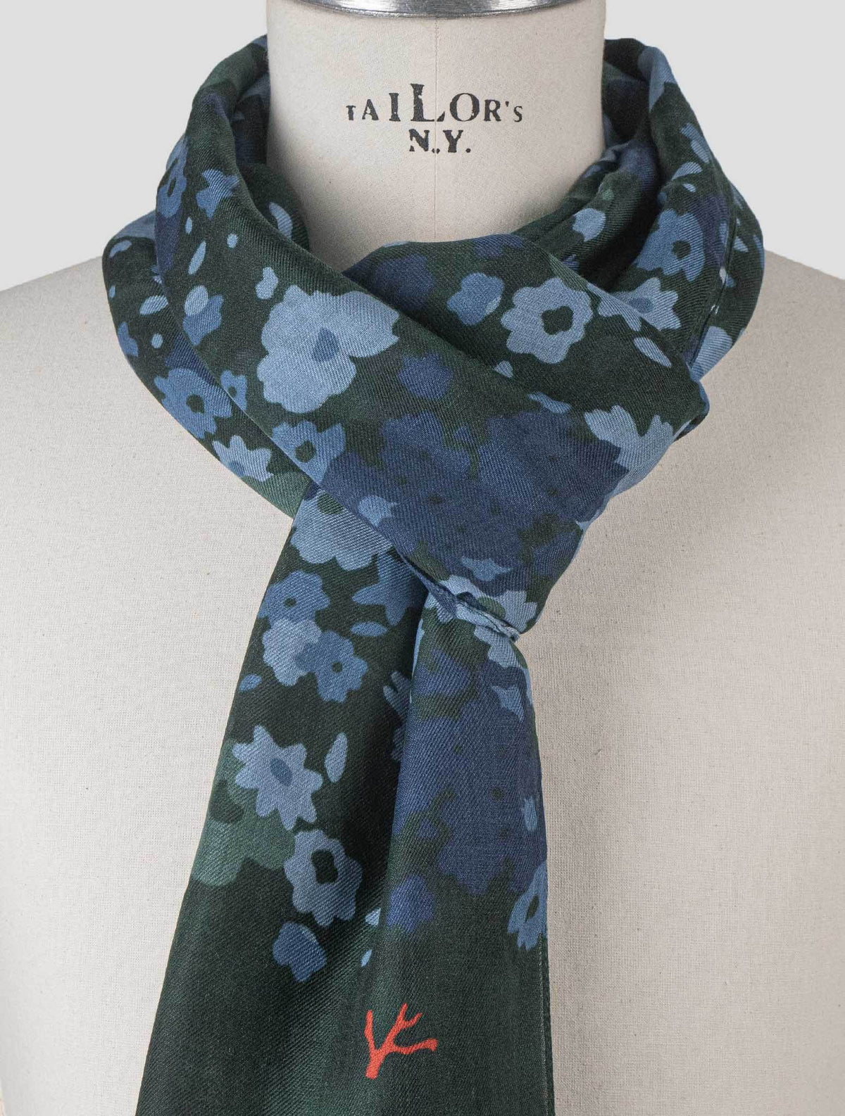 Isaia Green Cashmere Scarf 2