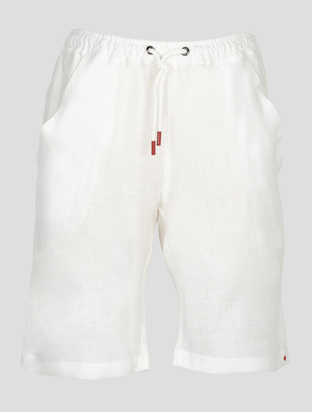 Kiton White Linen Short Pants 1