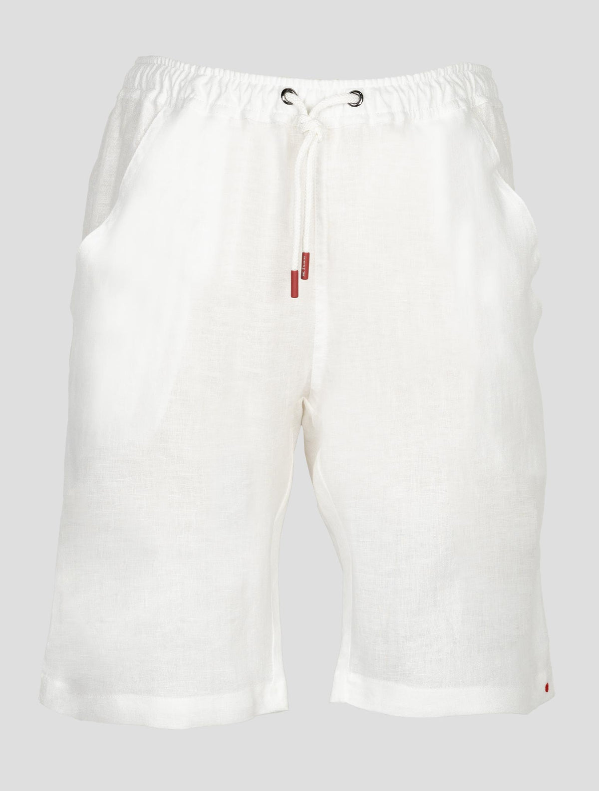 Kiton White Linen Short Pants 1