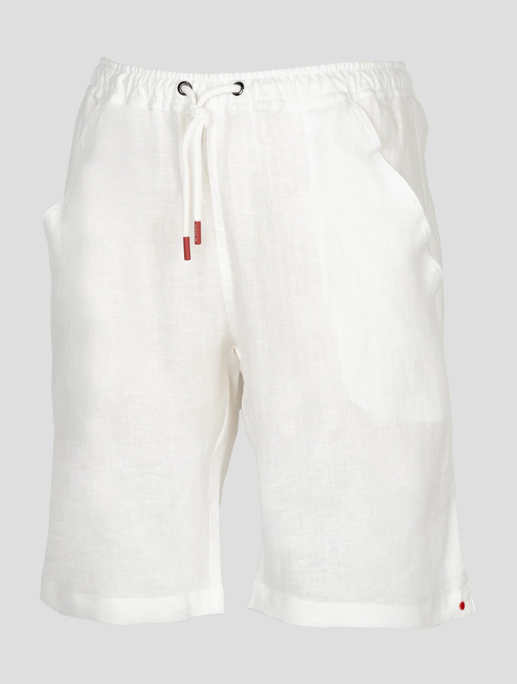 Kiton White Linen Short Pants 2