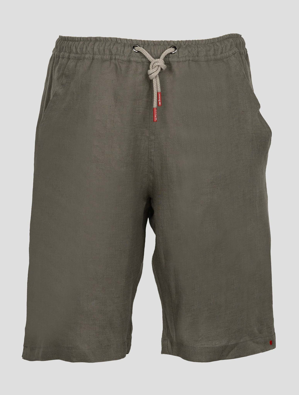 Kiton Taupe Linen Short Pants 1