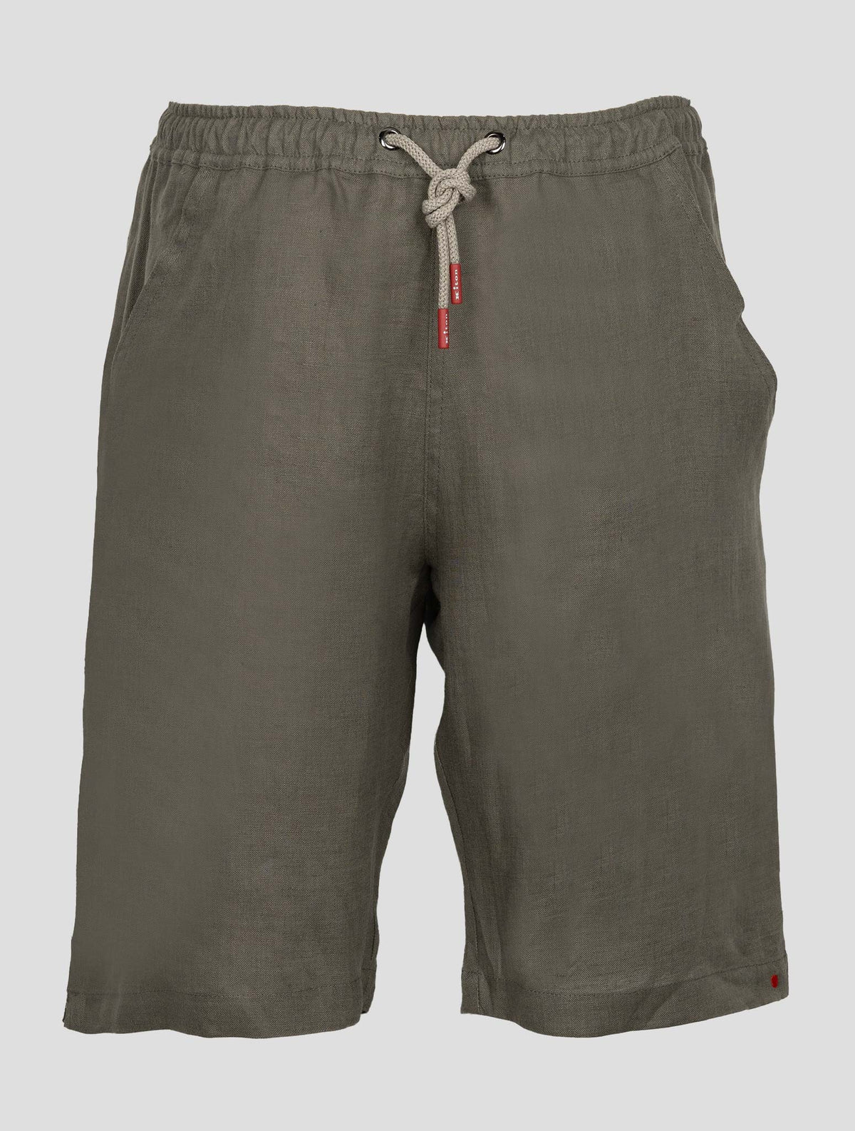 Kiton Taupe Linen Short Pants 1