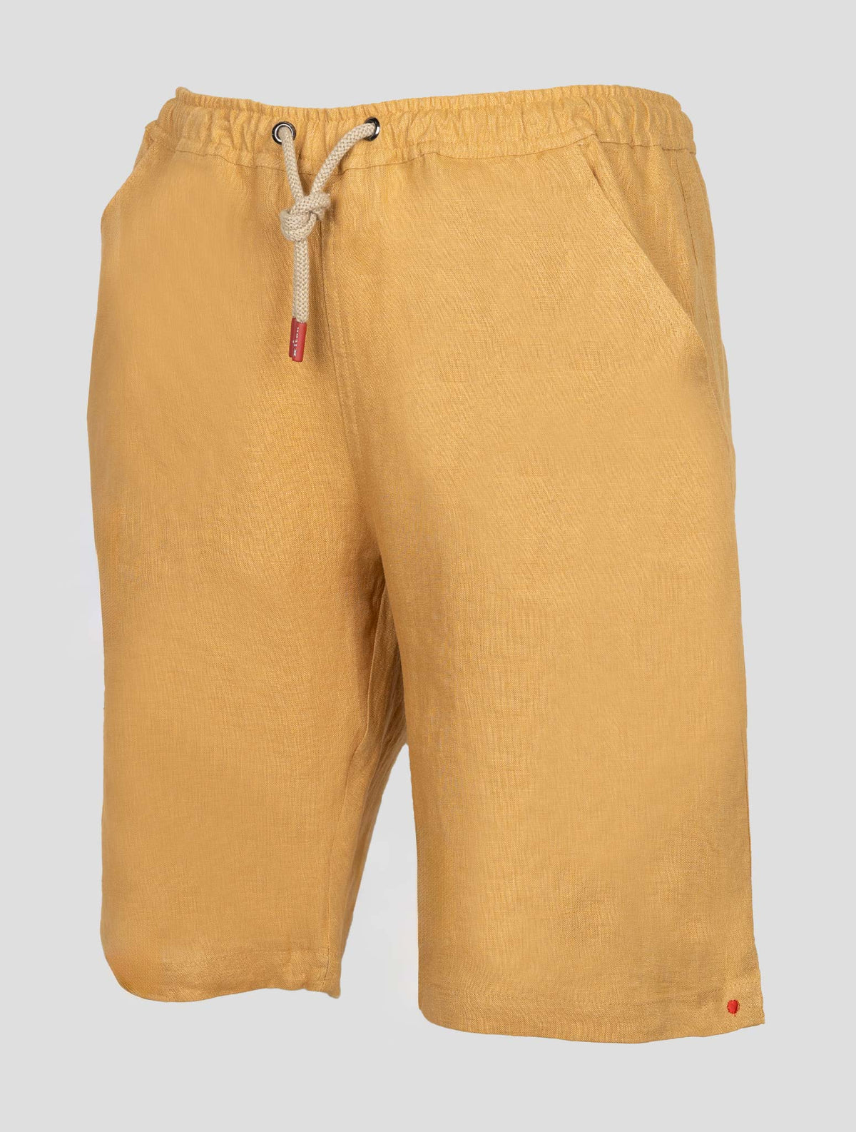 Kiton Yellow Linen Short Pants 2
