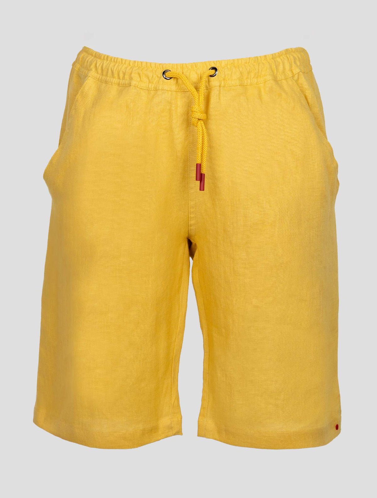 Kiton Yellow Linen Short Pants 1